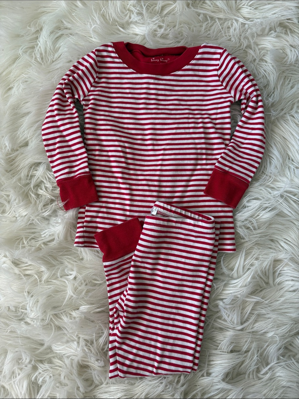 Kissy Kissy Red & White Striped Pajama - Christmas